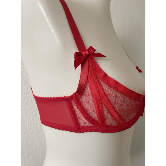Agent Provocateur Bra Ellora Demi Polka Dot Sheer Lingerie - Picture 5 of 12